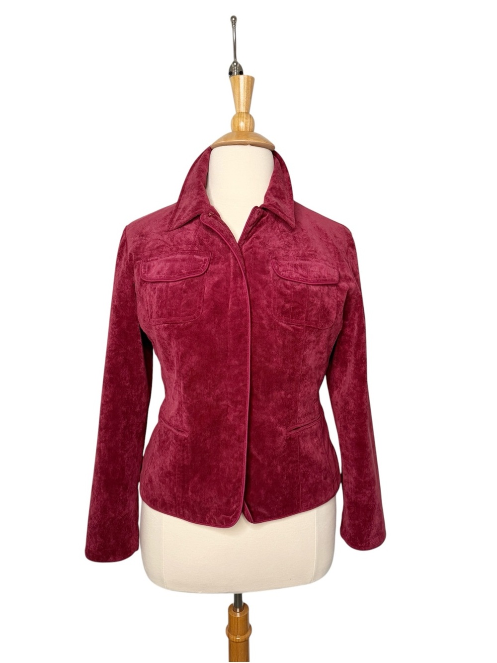 Chico’s Faux Suede Paisley Burgundy Blazer Size 2/12